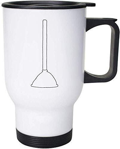 Azeeda 400ml 'Toilet Plunger' Reusable Coffee/Travel Mug (MG00025313)