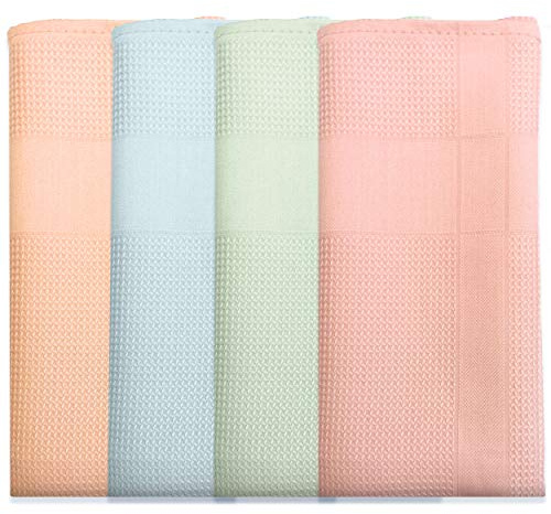 Melody® Putztuch Reinigungstücher Mikrofaser Streifenfrei für Hochglanzflächen Saugstark Mikrofasertücher Geschirrtücher Trockentuch Bez Bezler Wischtuch #3052 (4er-Pack, bunt)