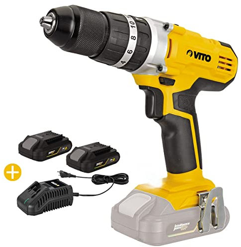 Taladro atornillador inalámbrico 20 V de iones de litio VITO EGO LI con 2 baterías de 2 Ah + cargador rápido