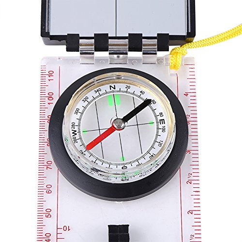 Fabater Multifunktionskompass,Tragbarer Outdoor Camping Wandern Rucksack Taschenkompass mit Mapping Lineal, Spiegel, Lanyard,Navigationskompass-Notfall-Kit für das Überleben im Freien