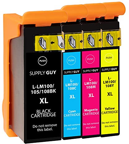 Supply Guy 4 Druckerpatronen kompatibel mit Lexmark 100xl Multipack für Genesis S-810 Series Genesis S-815 Genesis S-816 Impact S-300 Series Impact S-301 Impact S-302