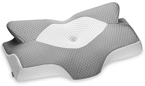 Elviros Funda de Almohada de Espuma Viscoelástica con Contorno Cervical, Funda de Almohada Reemplazable