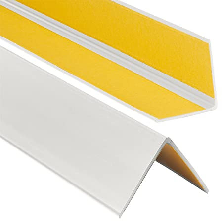 ProfiPVC Cornière PVC 50x50 mm 110cm - Baguette d’angle de protection, profilé d'angle caoutchouc autoadhésif - Protection d'angles et rebords, flexible, facile à installer, Gris Clair