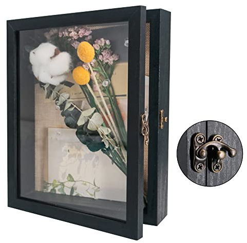 GraduatePro 3D bilderrahmen 20x25 zum befüllen schaukasten Wand für Schwarz Objektrahmen Hochzeit Box Deko Oder Schreibtisch