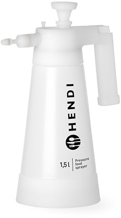 HENDI Druck-Sprühgerät, für Lebensmittel, Drucksprüher, Sprühflasche, Öle-Eiweiß-Eigelb-Wasser, einstellbare Düse, 1,5L, HDPE