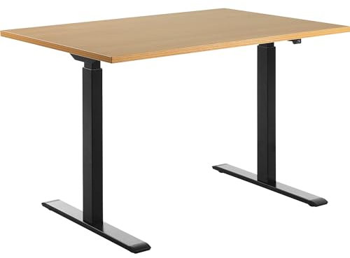 TOPSTAR | Schreibtisch | elektrisch höhenverstellbar | gerade | BxT 1200 x 800 mm | Buche/schwarz