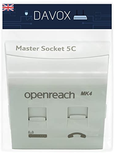 DAVOX BT Openreach master phone socket NTE5C MK2 + MK4 Faceplate - Combination Socket for Fibre Broadband + Filtered Telephone Main Line BT431a for Phone RJ11/RJ45 Data