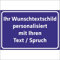 Indigos UG - Schilder selbst gestalten mit Wunschtext - Schild personalisiert blau - Aluverbundplatte in 8 Größen - mit Text und Schrift - für Garage, Parkplatz, Firma, Schule, Hotel oder Carport