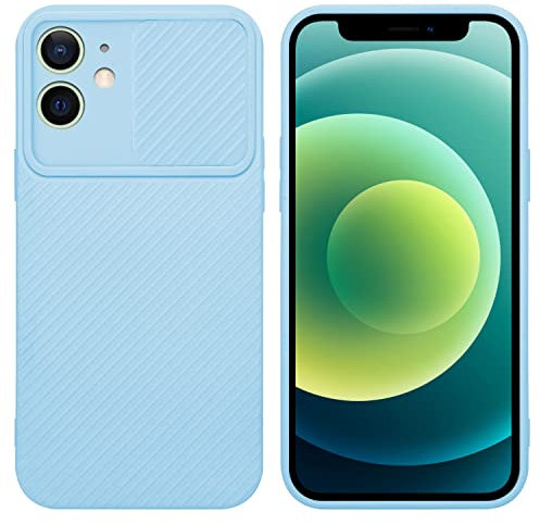 Cadorabo Hülle kompatibel mit Apple iPhone 12 Mini Schutzhülle TPU Silikon Case Liquid Design mit Kameraschutz Slim Kratzfest Weiche Gummi mit Rundumschutz Case Hülle für iPhone 12 Mini in Blau