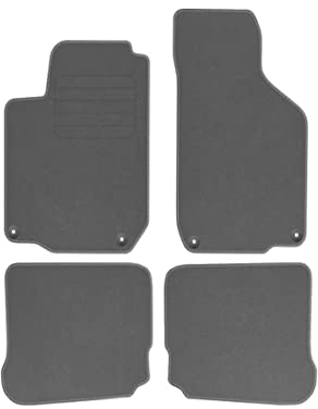 Premium Veloursfussmatten Automatten Velourmattenset für VW Golf IV Bj. 1997 – 2003 Mit Absatzschoner Passform Neu PREM GRAU runde Befestigungen