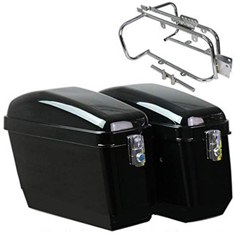 Universelle Motorrad-Satteltaschen-Seitenboxen, Kofferraumgepäck mit Beleuchtung, seitlicher Gepäckträger, Cruiser-Motorradboxen und Zubehör
