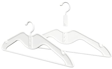 HOMPLEMENT Platzsparender Kleiderbügel – 20 Stück – mit verstellbarem Haken – Kleiderbügel – Made in Italy – Kleiderschrank – Organizer für platzsparenden Schrank – Kleiderbügel (Weiß, 20 Stück)