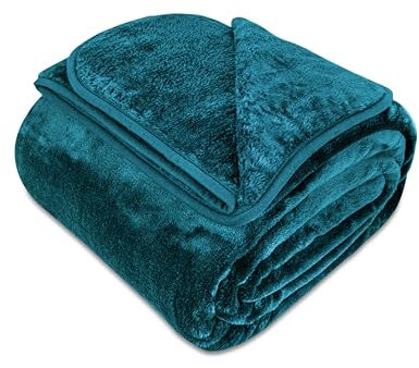 Gräfenstayn® Kuscheldecke Cashmere-Feeling - super weich & flauschig - Dicke & warme Fleecedecke - kuschelige Sofadecke, Wohndecke & Tagesdecke - Überwurf Decke Sofa, Couch (Petrol-Grün, 180x220 cm)