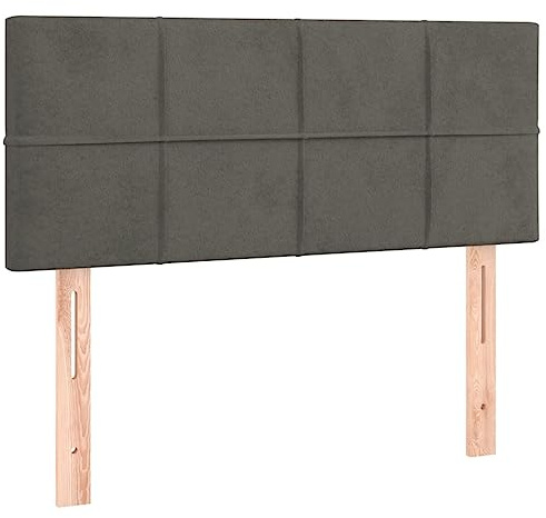 vidaXL Kopfteil, Bettkopfteil mit Holzbeinen, Höhenverstellbar Polsterkopfteil für Bett, Betthaupt Bettzubehör Schlafzimmer, Dunkelgrau 100x5x78/88cm Samt