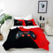 ANHOPE Schwarz Rot Gamer Gamepad Bettwäsche Set 3 Teilig Bettbezug 135x200 cm + 2 Kissenbezug 50x70 cm Weich Microfaser Bettbezüge Set mit Reißverschluss Bettdeckenbezug für Kinder Jungen Mädchen