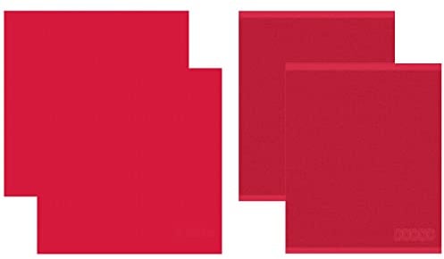 DDDDD 2x Geschirrtücher + 2x Küchenhandtücher Logo - Red