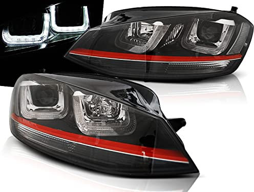 CR-Lights LED Red Line Tagfahrlicht Scheinwerfer in schwarz für VW Golf 7 VII 11.2012-2017