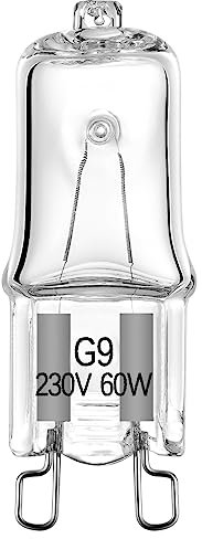 EKSAVE Lampadine alogene G9 60W 230V 820lm 2700K ad intensità variabile bianco caldo, confezione da 12