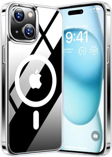 TORRAS for iPhone 15 Case with MagSafe, 12FT Military Shockproof, 15W Fast & Safe Charging, Transparent Magnetic Protective Cases Non-Yellowing Anti-Scratch Slim Thin for iPhone 15 Cover Armor Clear
