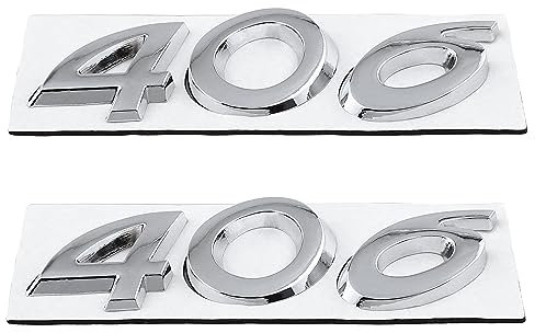 406 Emblème autocollant décoratif pour coffre de voiture Argenté