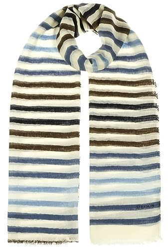 Stetson Stripes Schal Mehrfarbiger Wollschal mit Fransen Unisex Für alle Jahreszeiten 100% Wolle