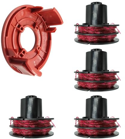 luolety Trimmerspule für Rasentrimmer, Ersatzspule für AL-KO 112966, 1,6 mm, 8,3 m, kompatibel mit GTE 350, GTE450, GTE550-4003718045727 (4 Spulen + 1 Kappe)