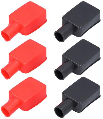 ZYBHMJE 6 Pcs Battery Terminal Cover Battery Terminal Protector Insulating Battery Cover Soft Rubber Positive and Negative Poles Stud Covers Connector Top Post Cap for Car Ship Motorcycle Truck