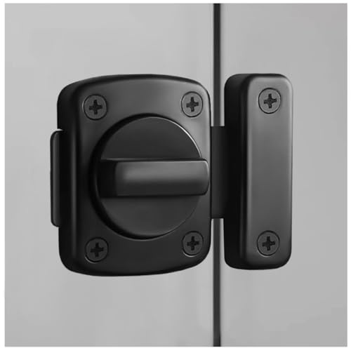 KAFENDA Night Latch Two-Way Swivel Security Door Lock Bolt, Bolt Lock Solid Swivel Door Lock Toilet, Night Security Latch pin Lock for Single-Sided Indoor Lock and Outdoor Lock, Bathroom Latch(Black)