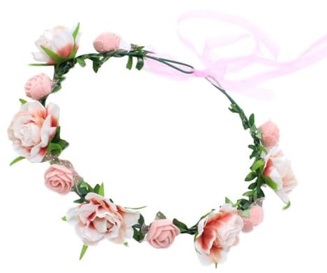 Kunstblumen-Haarband für Strand, Hochzeit, Blumen-Stirnband, Boho-Stil, Braut-Kopfschmuck, Blumenkranz, Stirnband
