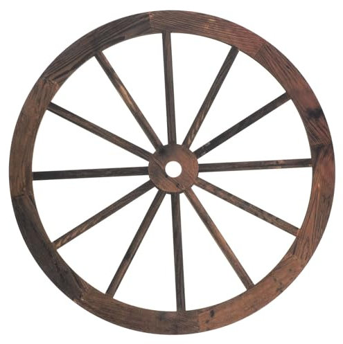 IMIKEYA Dekorative Holzräder Alte Wagenräder Im Western- Holzwagenrad Vintage Rustikal Wandbehang Holzwagenrad-Dekoration Für Garten Bar Terrasse Garage 9 8 Zoll