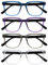 OPULIZE LEO Lesebrille - 4er-Pack - Großes Rechteckiges Gestell - Blau, Lila, Grau, Klar - Herren Damen - Federscharniere - RRRR55-357C - +2.50