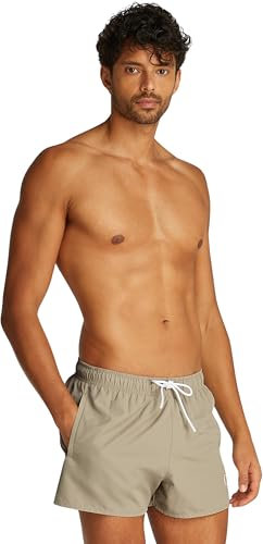 Calvin Klein Bañador Hombre Short Drawstring con Cintura Ajustable, Beige (Laurel Oak), L