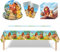 König der Löwen Partygeschirr Set, 41Pcs Kindergeburtstag Partygeschirr Deko, Tischtuch, Teller, Servietten und Pappbecher, Kinder Pappteller Geburtstag Partyzubehör