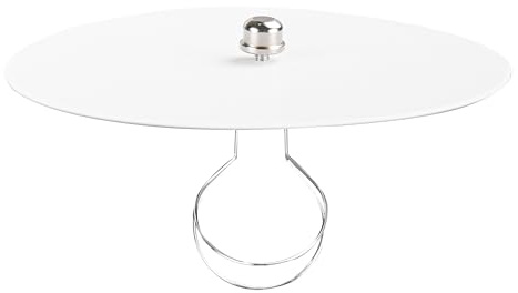 FSLiving 11.8 in Round Diffuser Shade with Clip Adapter, Acrylic Lamp Shade Diffusers for Pendants Light Table Lamp, Fits 12-14 Openings, Frosted White, 1 Pack