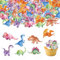 Dokeno 50 Stück Dinosaur Cupcake Toppers,Tortendeko Essbar,Dinosaurier Topper Dinosaur Tortendeko Geburtstag Dino Muffin Deko Dino Thema Geburtstagstorte Dekoration für Kinder Geburtstag Party