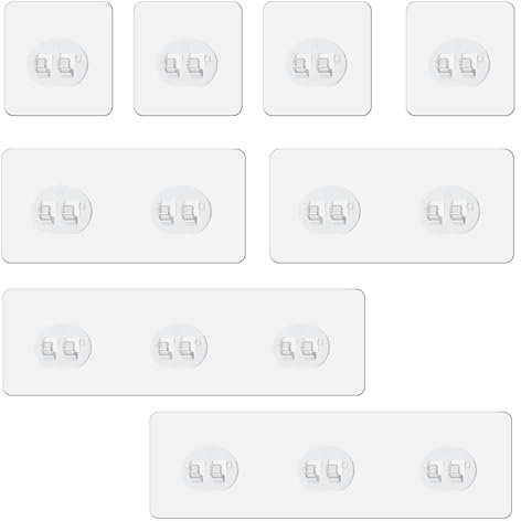 Gjinxi 8 Stück Dusch Caddy Klebe Ersatz, Dusch-Klebehaken Badezimmerregal-Patchhaken Stark Klebende Aufkleber Haken Wasserdich für Badezimmer Regal Korb Seifenschale Hängehaken Ohne Bohren