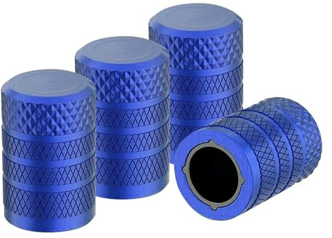 Flaconi 4PCS Auto Ventilkappen,Ventilkappen Auto,Autoventil,Ventilkappen Motorrad,Autoventil Kappe,Autoreifen Ventilkappen,Ventilkappen Auto Metal,Geeignet für Autos,Motorräder,Fahrräder (Blau)