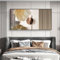 FSLEOVN Beige Gold Bilder Abstrakte Geometrische Bild Wandbilder XXL Vintage Leinwandbilder Beige Große Größe Poster Wohnzimmer Wanddekoration No Framed (Beige Gold,80x160cm)
