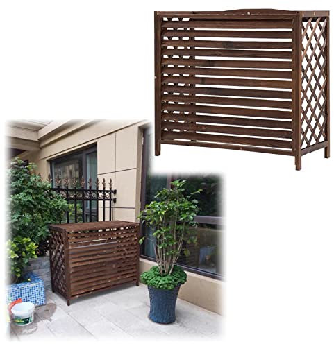Outdoor Klimaanlage Abdeckung Sichtschutz Zaun Blumenregal Massivholz Fensterläden Garten Pflanzenständer Einfach zu montieren
