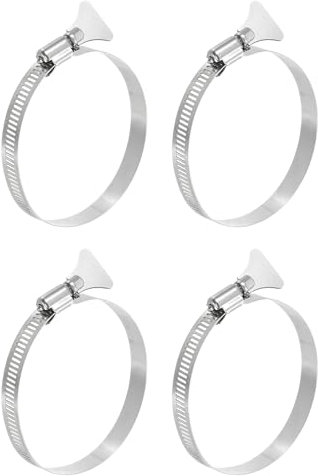 sourcing map 4Pcs Stainless Steel Hose Clamps Worm Gear Hose Clamp, 65-89mm (2-1/2to 3-1/2) Adjustable Thumb Screw Key Type Clamps Fuel Line Clamps 12mm Bandwidth for Plumbing, Automotive