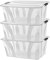 Aufbewahrungsboxen mit Deckel, 7L 14L 21L 32L 55L 80L Plastik Boxen Klickverschluss Stapelboxen 1er/3er Sets Lebensmittelecht Transparent Haushalt & HLKauf-Block (3er-Set 55-Liter & 1x HLKauf-Block)