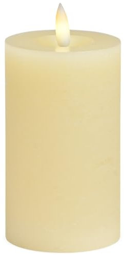 LED Stumpenkerzen 4er Set aus Echtwachs mit Timerfunktion & inkl. Fernbedienung - Kerzen realistisch flackernde Flamme warmweiß Ø 7 x 12 cm - Elektrische Wachskerzen cremeweiß als gemütliche Tischdeko