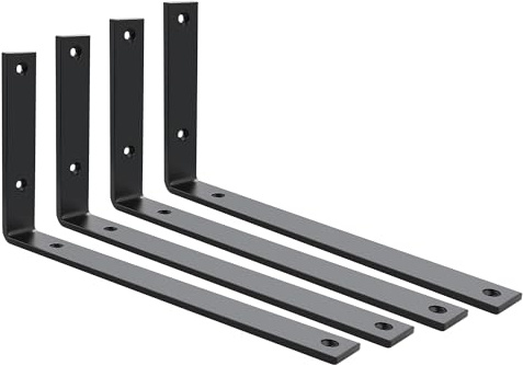 SAYAYO Schwerlastwinkel 4 Stück Regalwinkel Schwarz Regalhalterung 300x150 | Winkel Regal Schwerlastkonsole Wandmontage Regalträger für Küchenregal, Dekoregal, Hölzern Möbel