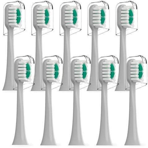Replacement Brush Heads Compatible with AquaSonic icon Electric Toothbrush, 10 Pack, Stone