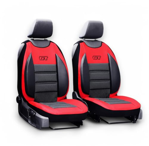 XTRM-CAR Sitzbezüge GT Ergonomic passt für BMW X1 Bj. 2009-2025 - Autositzbezüge - 2 STK - GT ROT