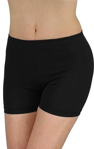 Alkato Damen Sport Shorts mit Hohem Bund, Klassisch/Schwarz, 36