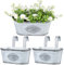 BOOMTOP 2Pcs Metal Hanging Flower Pots, Vintage Iron Hanging Planters Bucket with Removable Hooks Metal Plant Pots for Fence Balcony Garden Home Decoration (Iron White, 2Pcs)