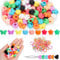 Acidea 90pcs Silicone Beads for Hair, Colorful Rainbow Soft Rubber Hair Bead for Kids Girls, Pony Beads Bulk for Women Hair Accessories for Braids - 3 Shapes