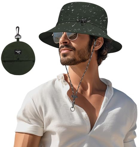 SUNNIFLY Cappello da Pescatore Impermeabile, Unisex con Protezione UV 50+, Leggero e Ripiegabile per Trekking, Viaggi e Outdoor, Tesa Larga Anti-Pioggia e Anti-Vento