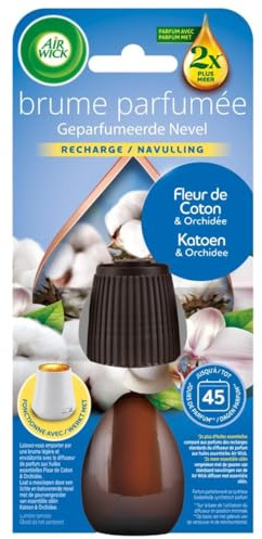 Air Wick Recharge Diffuseur Brume Parfumée désodorisant Huiles essentielles Fleur de Coton & Orchidée
